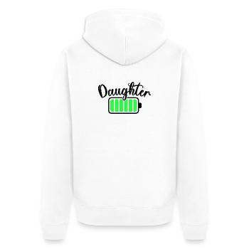 Neon-Balken-Equalizer-Muster - Unisex Premium Bio Zip Hoodie - Weiß - Hinten - Thijin (182cm)