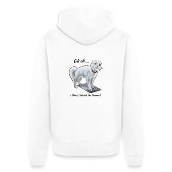 Ich habe das Internet gelöscht lustige Katze Minou - Unisex Premium Bio Zip Hoodie - Weiß - Hinten - Thijin (182cm)
