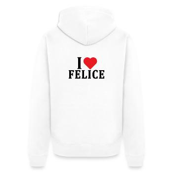 t-shirt I love happy gift idea t-shirt - Unisex Premium Organic Zip Hoodie - white - Back - Thijin (182cm)