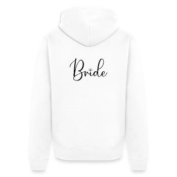 Braut Passende Verlobung Braut Dusche Hochzeit - Unisex Premium Bio Zip Hoodie - Weiß - Hinten - Thijin (182cm)