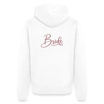 Braut passende Verlobung Brautdusche Hochzeit - Unisex Premium Bio Zip Hoodie - Weiß - Hinten - Thijin (182cm)