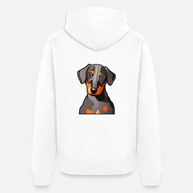 Motif graphique Dachshund Design - Veste à capuche bio Premium Unisexe - blanc