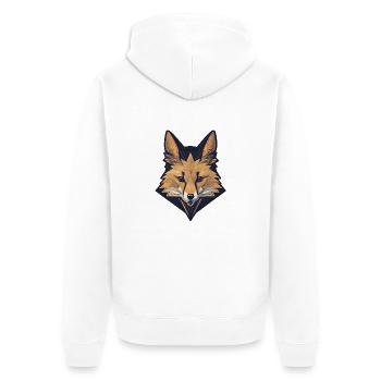 Einfacher Fuchskopf - Unisex Premium Bio Zip Hoodie - Weiß - Hinten - Thijin (182cm)