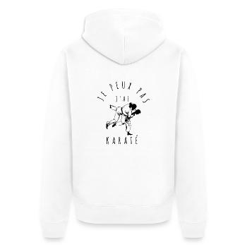 Je peux pas, j'ai karaté : Affichez votre passion - Veste à capuche bio Premium Unisexe - blanc - Dos - Thijin (182cm)
