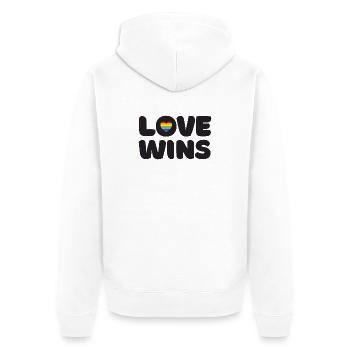 Pride Month LGBTQ - Liebe gewinnt - Unisex Premium Bio Zip Hoodie - Weiß - Hinten - Thijin (182cm)