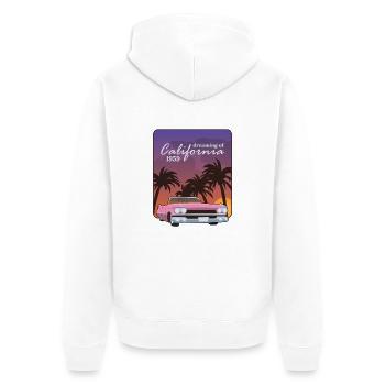 Dreaming of California 1959 - Unisex Premium Bio Zip Hoodie - Weiß - Hinten - Thijin (182cm)