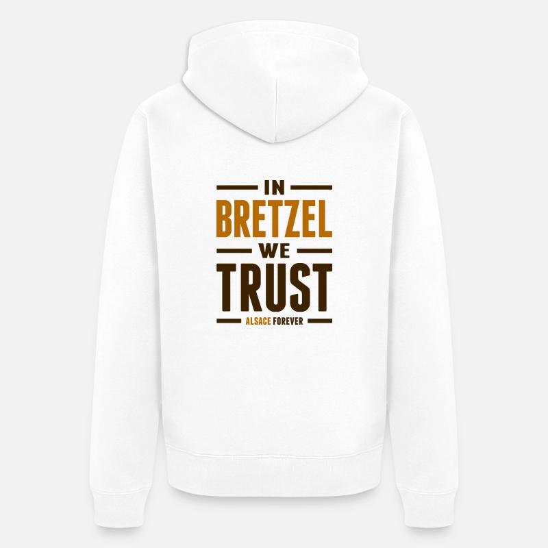 In bretzel we trust - Veste à capuche bio Premium Unisexe - blanc