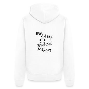 eat - Unisex Premium Bio Zip Hoodie - Weiß - Hinten - Thijin (182cm)