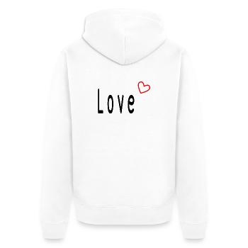 WEIHNACHTEN. FROHE WEIHNACHTEN. FROHE WEIHNACHTEN. NEUJAHR - Unisex Premium Bio Zip Hoodie - Weiß - Hinten - Thijin (182cm)