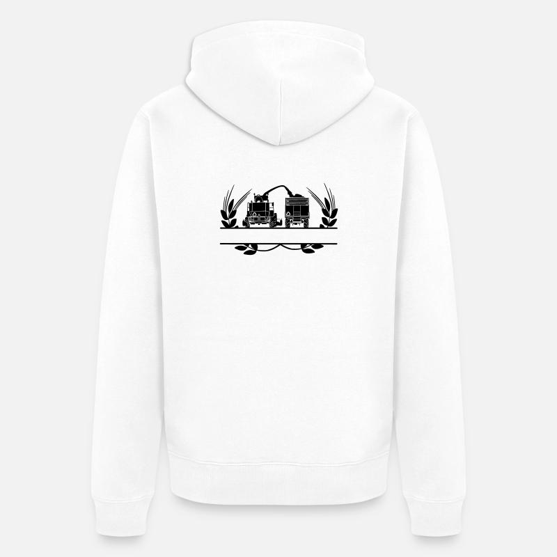 Grain logo Déchiqueteuse couronne de laurier - Veste à capuche bio Premium Unisexe - blanc