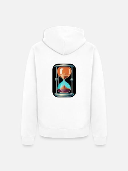 Timeglass sand klokke timeglass abstrakt timeglass - Premium økologisk unisex-hettejakke - hvit