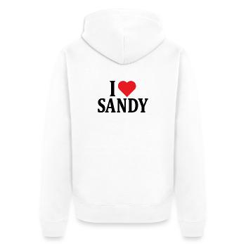 t-shirt I love Sandy t-shirt gift idea - Unisex Premium Organic Zip Hoodie - white - Back - Thijin (182cm)