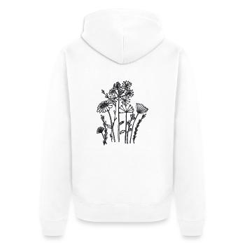 Dried flowers black - Unisex Premium Organic Zip Hoodie - white - Back - Thijin (182cm)