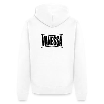 Vanessa t-shirt t-shirt idée cadeau - Veste à capuche bio Premium Unisexe - blanc - Dos - Thijin (182cm)