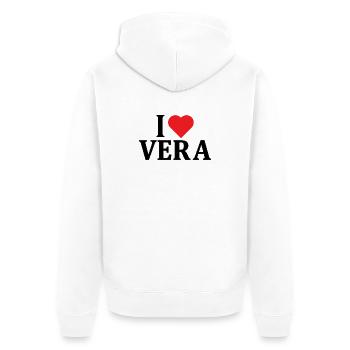 t-shirt I love Real idée cadeau t-shirt - Veste à capuche bio Premium Unisexe - blanc - Dos - Thijin (182cm)
