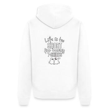 T-shirts with Funny Phrases - Fantasmitas 01 - Unisex Premium Organic Zip Hoodie - white - Back - Thijin (182cm)