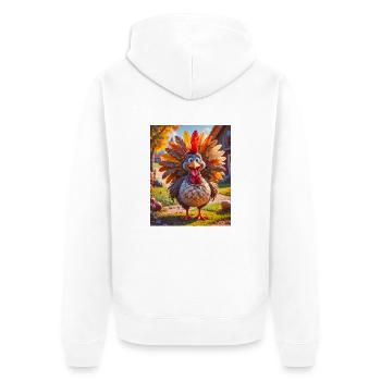 des oiseaux super mignons autour du monde – Turquie - Veste à capuche bio Premium Unisexe - blanc - Dos - Thijin (182cm)