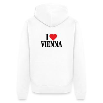 I love Vienna T-Shirt T-Shirt Geschenkidee - Unisex Premium Bio Zip Hoodie - Weiß - Hinten - Thijin (182cm)