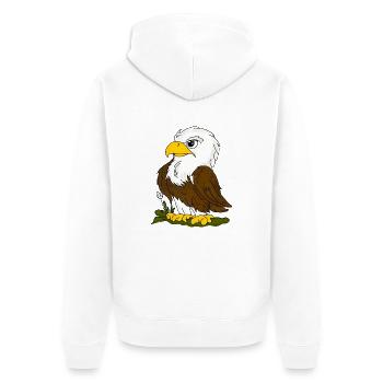 Adler - Unisex Premium Bio Zip Hoodie - Weiß - Hinten - Thijin (182cm)