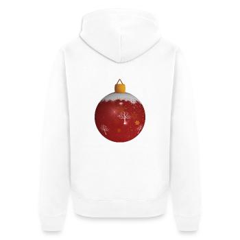boule de noël rouge - Veste à capuche bio Premium Unisexe - blanc - Dos - Thijin (182cm)