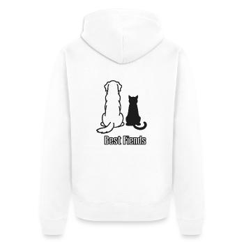Chien et chat - Conception « Best Fiends » - Veste à capuche bio Premium Unisexe - blanc - Dos - Thijin (182cm)