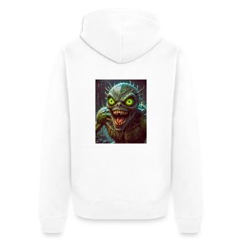 mutant monster half men half insect dark horror - Unisex Premium Organic Zip Hoodie - white - Back - Thijin (182cm)