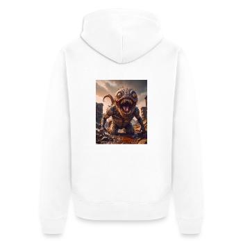 mutant monster half men half insect dark horror - Unisex Premium Organic Zip Hoodie - white - Back - Thijin (182cm)