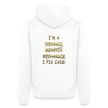 Motorcycle Motorcycle Rebel Legend Mechanic Fix Car Auto - Unisex Premium Organic Zip Hoodie - white - Back - Thijin (182cm)