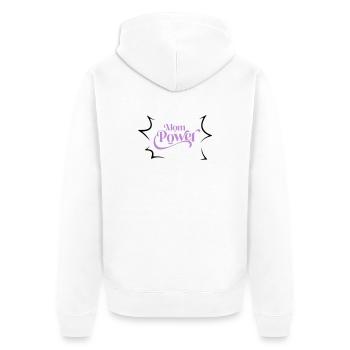 Mom power - Unisex Premium Organic Zip Hoodie - white - Back - Thijin (182cm)