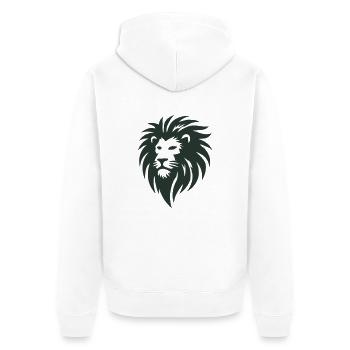 löwe - Unisex Premium Bio Zip Hoodie - Weiß - Hinten - Thijin (182cm)