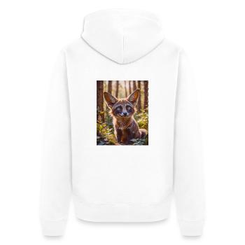 animaux africains super mignons – Renard à oreilles de chauve-souris - Veste à capuche bio Premium Unisexe - blanc - Dos - Thijin (182cm)