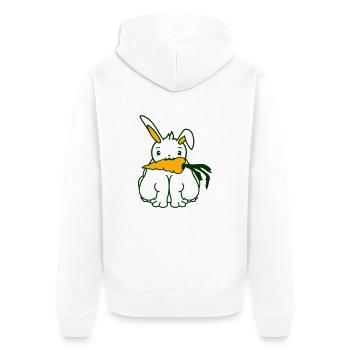 Rabbit Carrot Carrot Eating Mouth Hunger Obesity - Unisex Premium Organic Zip Hoodie - white - Back - Thijin (182cm)