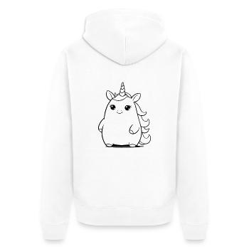 Licorne potelée comme illustration vectorielle - Veste à capuche bio Premium Unisexe - blanc - Dos - Thijin (182cm)