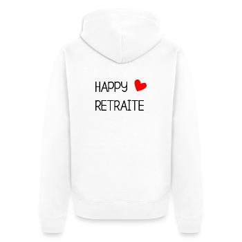 RETRAITE. RETRAITE. RETRAITEE. RETRAITE - Veste à capuche bio Premium Unisexe - blanc - Dos - Thijin (182cm)