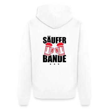Säufer Bande - Unisex Premium Bio Zip Hoodie - Weiß - Hinten - Thijin (182cm)