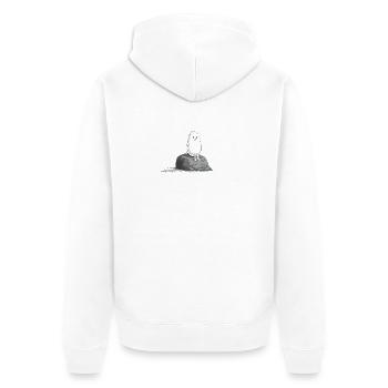 Sad Stone - Unisex Premium Bio Zip Hoodie - Weiß - Hinten - Thijin (182cm)