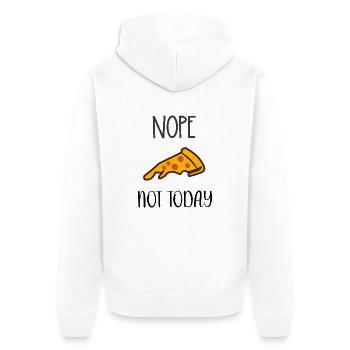 Nope not today Pizza - Unisex Premium Bio Zip Hoodie - Weiß - Hinten - Thijin (182cm)