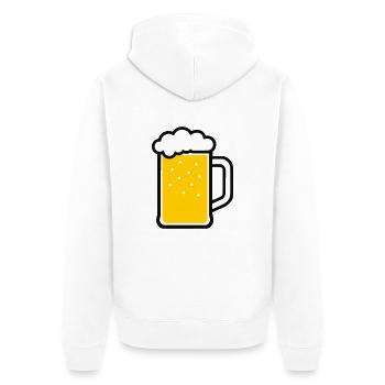 Bier - Unisex Premium Bio Zip Hoodie - Weiß - Hinten - Thijin (182cm)