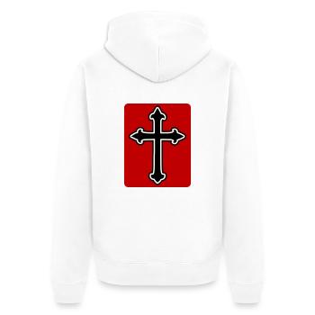 Symbole de la croix - Veste à capuche bio Premium Unisexe - blanc - Dos - Thijin (182cm)