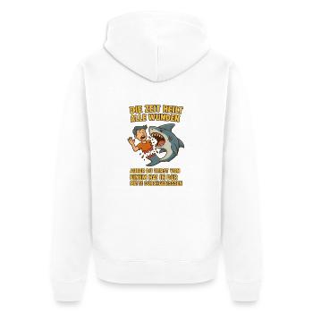Time heals sore shark - Unisex Premium Organic Zip Hoodie - white - Back - Thijin (182cm)