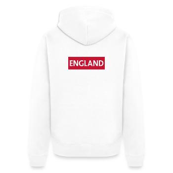 English Flag Minimalist Design - Unisex Premium Organic Zip Hoodie - white - Back - Thijin (182cm)