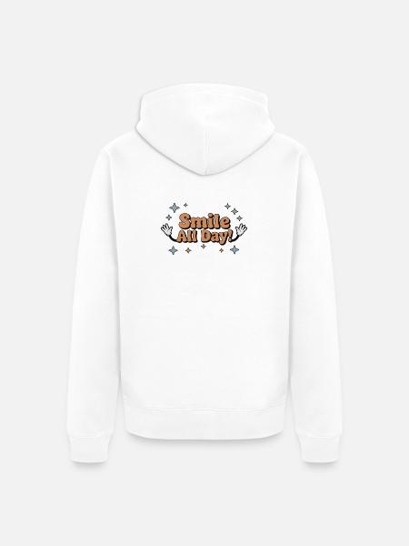Cheerful Day Inspirational Typography - Unisex Premium Organic Zip Hoodie - white