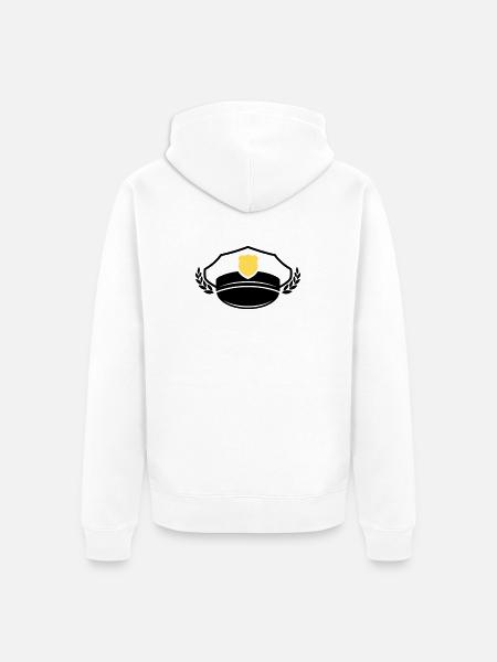 Police Cap & Badge | Honor & Respect - Unisex Premium Organic Zip Hoodie - white