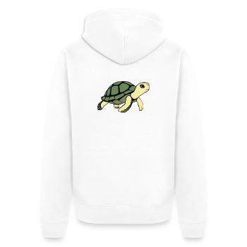 Turtle Turtles - Unisex Premium Organic Zip Hoodie - white - Back - Thijin (182cm)
