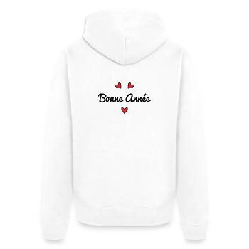 ALLES GUTE ZUM NEUEN JAHR. SILVESTER. NEUJAHR - Unisex Premium Bio Zip Hoodie - Weiß - Hinten - Thijin (182cm)