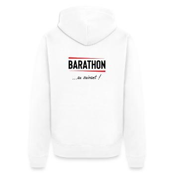 Barathon to the next one! Alcohol - Unisex Premium Organic Zip Hoodie - white - Back - Thijin (182cm)