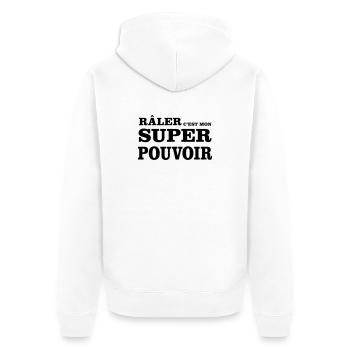 Complaining is my SUPERPOWER - Unisex Premium Organic Zip Hoodie - white - Back - Thijin (182cm)