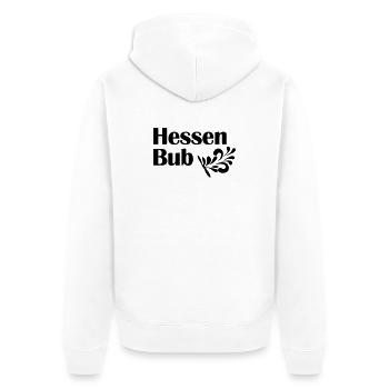 Hessen Bub - Frankfurt Design Shop Bembeltown.de - Unisex Premium Bio Zip Hoodie - Weiß - Hinten - Thijin (182cm)