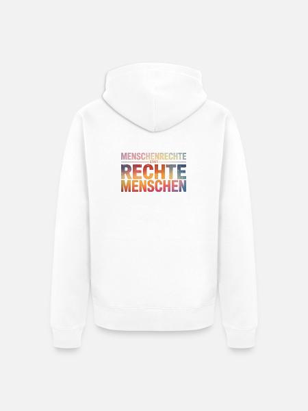 Menschenrechte statt rechte Menschen - Cool Pride - Unisex Premium Bio Zip Hoodie - Weiß