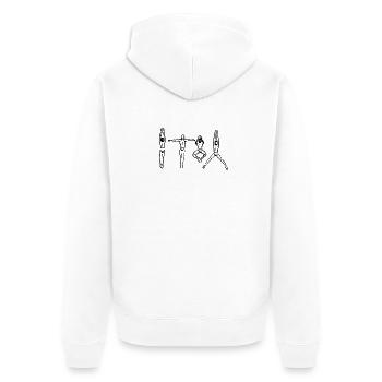 Swim Sportposen - Unisex Premium Bio Zip Hoodie - Weiß - Hinten - Thijin (182cm)